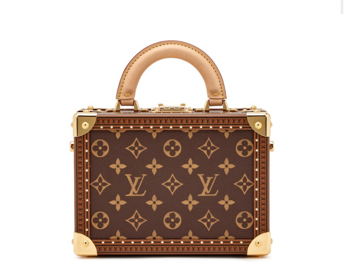 Louis Vuitton
Ebene Monogram Coated Canvas Petite Valise Top Handle Trunk Bag Gold Hardware, 2022