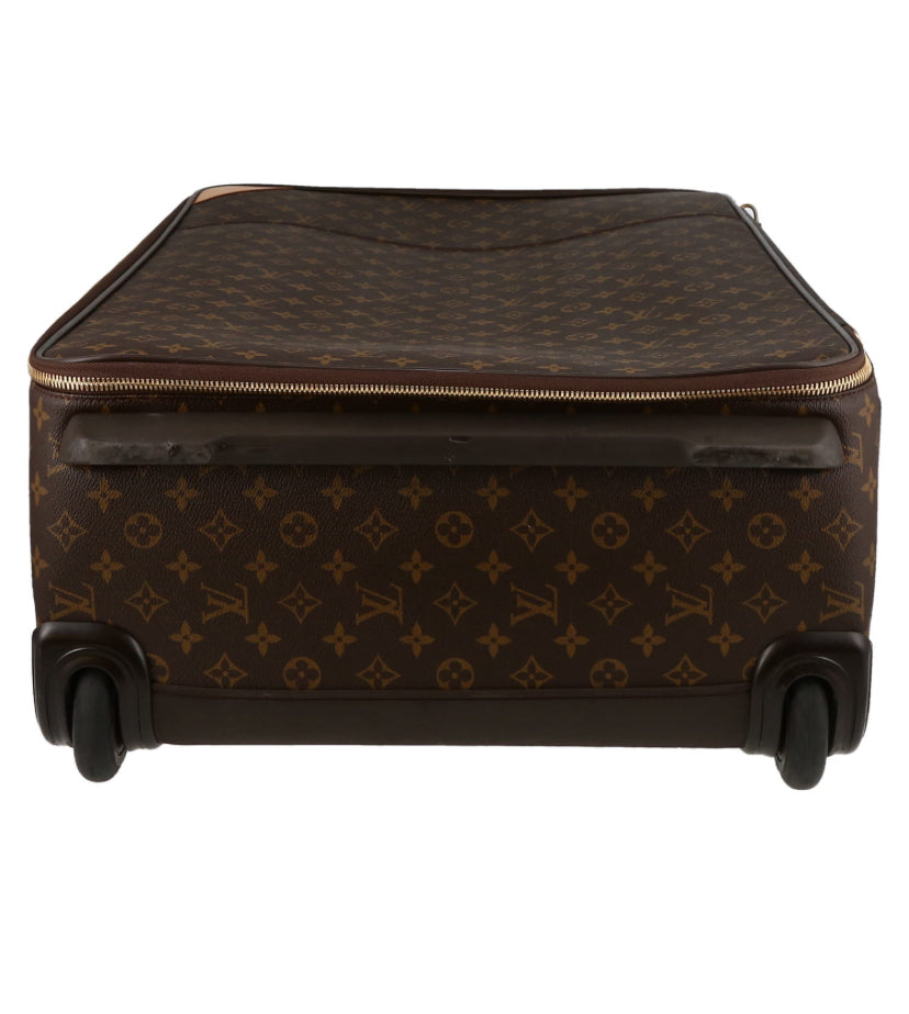 Valigia flessibile Louis Vuitton Pegase in tela monogram e pelle naturale