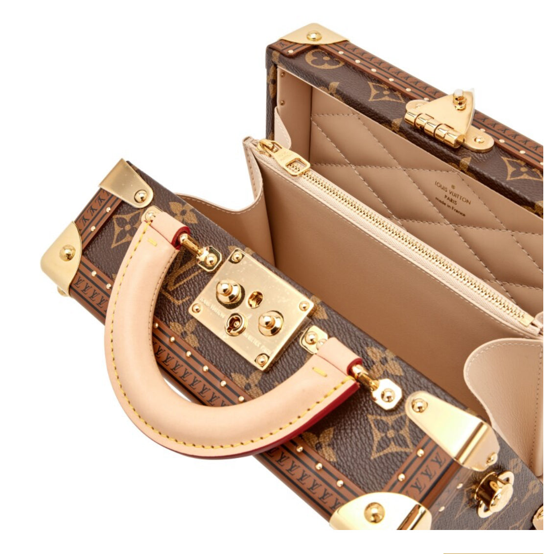 Louis Vuitton
Ebene Monogram Coated Canvas Petite Valise Top Handle Trunk Bag Gold Hardware, 2022