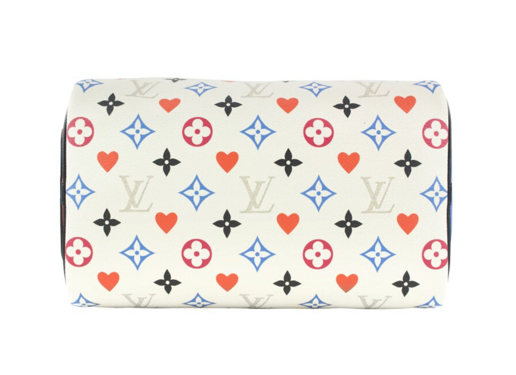 Louis Vuitton
White Multicolor Monogram Canvas Game On Speedy Bandoulière 30 Gold Hardware