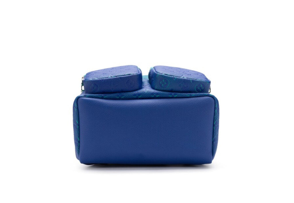 Louis Vuitton
Virgil Abloh Blue and Neon Green Gradient Illusion Taurillon Multipocket Backpack Silver Hardware, 2022