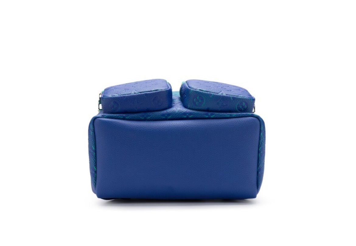 Louis Vuitton
Virgil Abloh Blue and Neon Green Gradient Illusion Taurillon Multipocket Backpack Silver Hardware, 2022