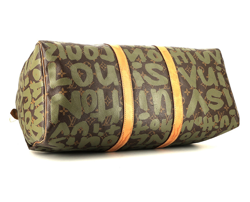 Borsa da viaggio Louis Vuitton Keepall Editions Limitées in tela monogram marrone