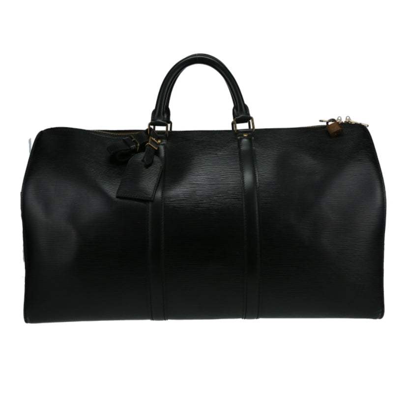 Borsa da viaggio Louis Vuitton Keepall 50 in pelle Epi nera