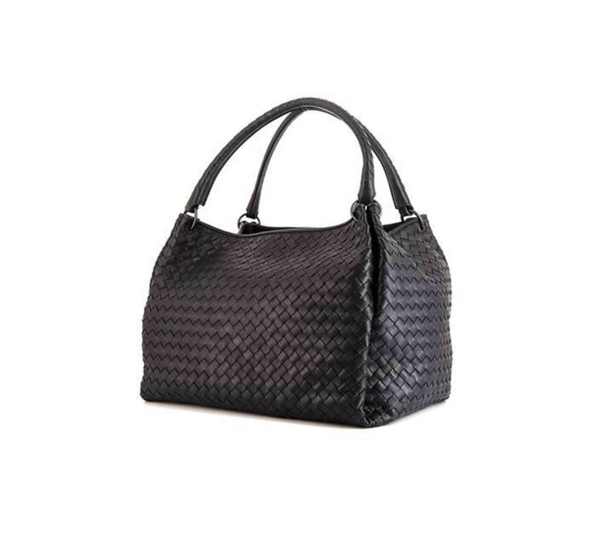 Borsa Bottega Veneta Parachute in pelle intrecciata blu
