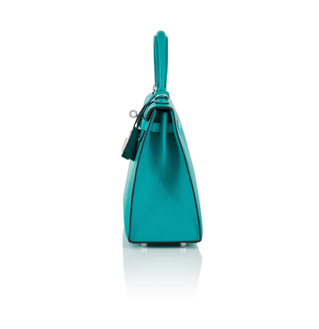 Bleu Paon Sellier Kelly 25 cm