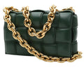 Borsa a tracolla Bottega Veneta Cassette in pelle intrecciata verde-pino