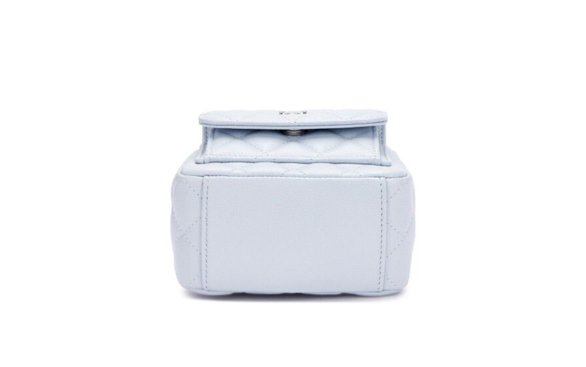 Chanel
Light Blue Quilted Caviar Mini Backpack Silver Hardware