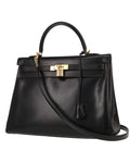 Borsa Hermès Kelly 35 cm in pelle box nera