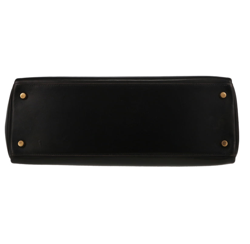 Borsa Hermès Kelly 35 cm in pelle box nera