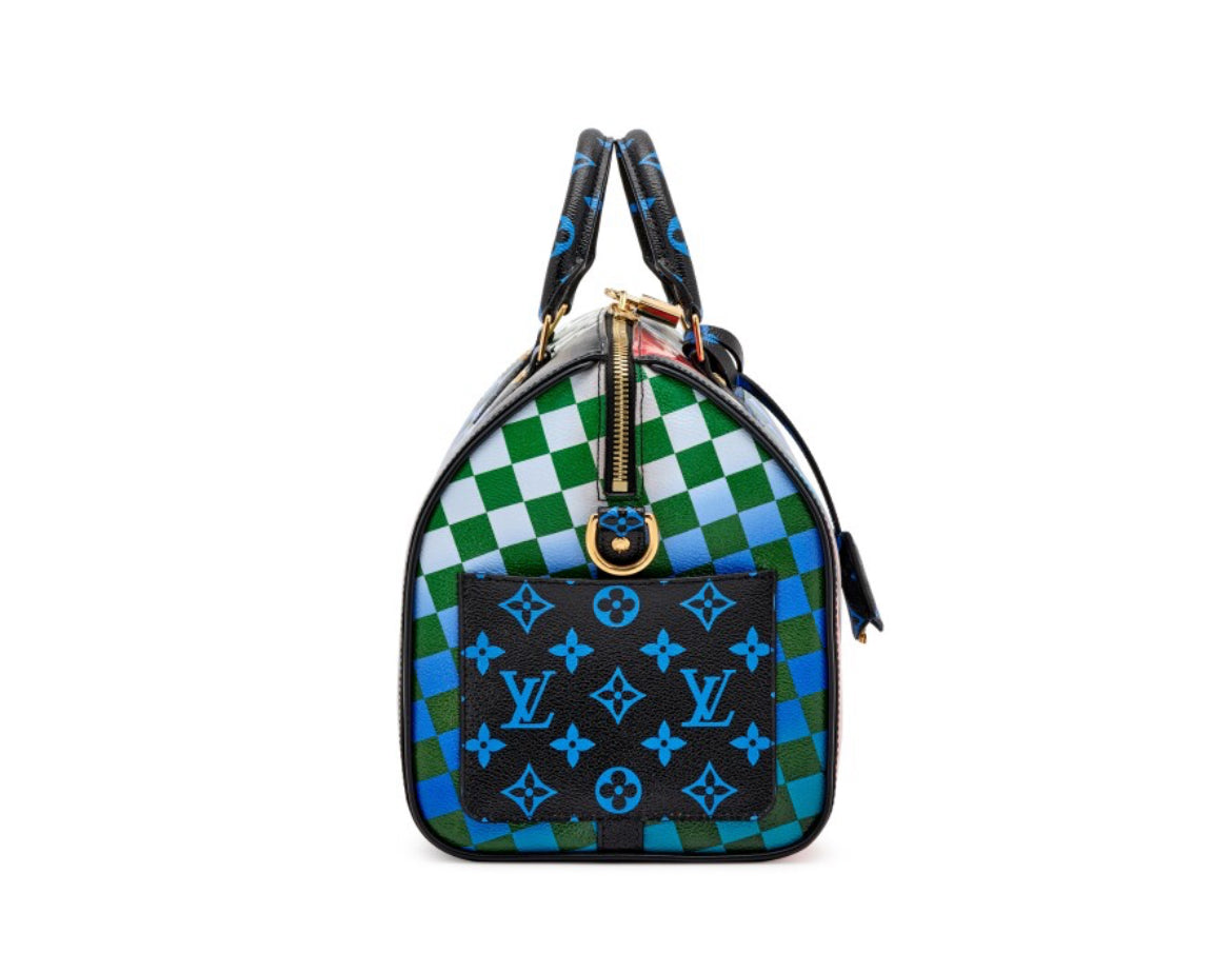 Louis Vuitton
Black Rouge Epi and Damier Race Speedy Bandouliere 30 Gold Hardware, 2016