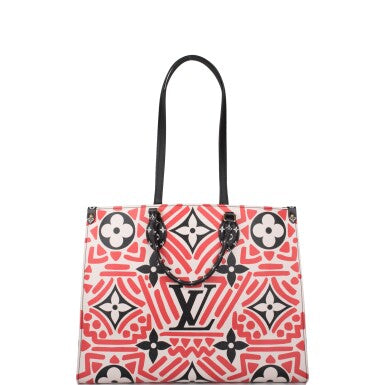 Louis Vuitton Cream Red Monogram Giant Coated Canvas Crafty OnTheGo GM Gold Hardware