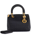 Dior Navy Cloth Cannage Medium Lady Dior Bag with Gold Hardware, circa 2001