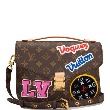 Louis Vuitton Metis Monogram Patches Pochette Metis of Coated Canvas with Golden Brass Hardware