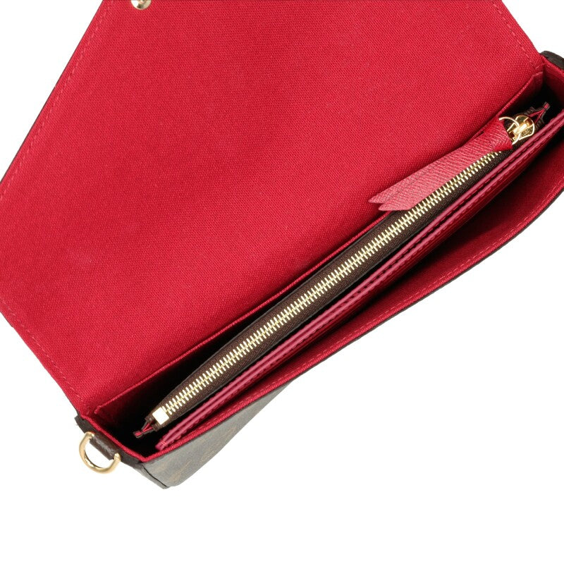 Louis Vuitton
Ebene Monogram Coated Canvas Félicie Pochette Gold Hardware, 2021-2022