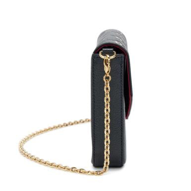 Louis Vuitton
Black and Beige Giant Monogram Empreinte Félicie Pochette Gold Hardware, 2021