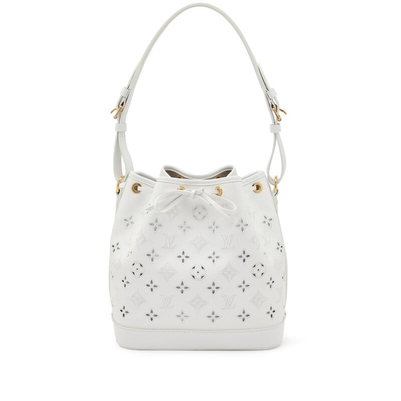 Louis Vuitton
White Cut-Out Monogram Calfskin Petit Noé Gold Hardware, 2022