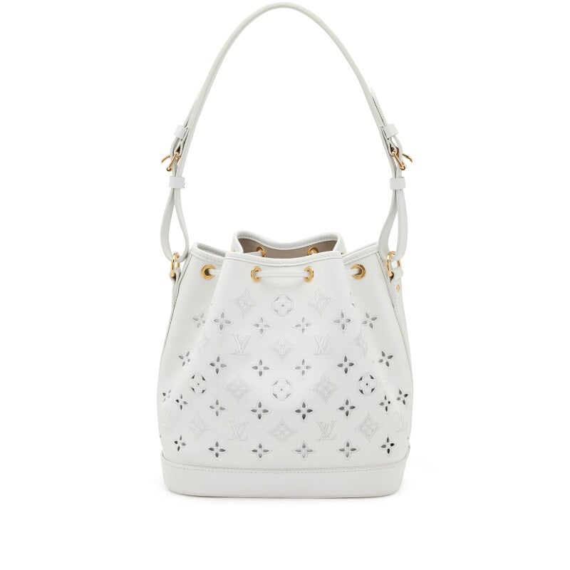 Louis Vuitton
White Cut-Out Monogram Calfskin Petit Noé Gold Hardware, 2022