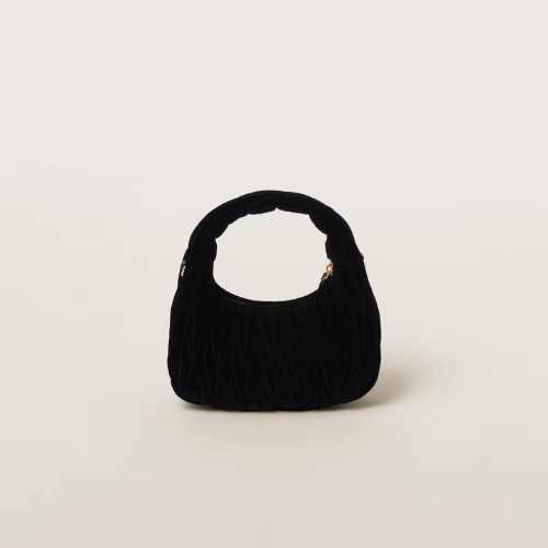 Bosa hobo Wander in velluto con lavorazione matelassé