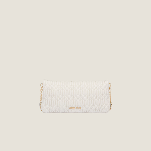 Borsa a spalla Miu Crystal in Nappa Cloqué