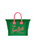 Borsa Colette in spugna verde con logo Saint Barth