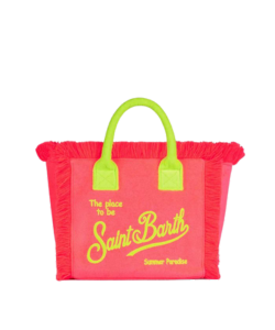 Borsa Colette in spugna fucsia con logo Saint Barth