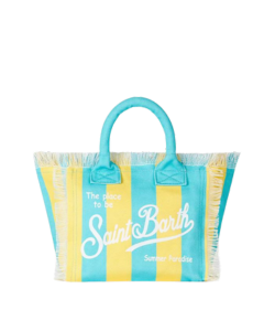 Borsa a mano Colette in tela con stampa a righe