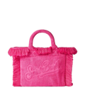 Borsa a mano Colette in morbida spugna fucsia con logo in rilievo