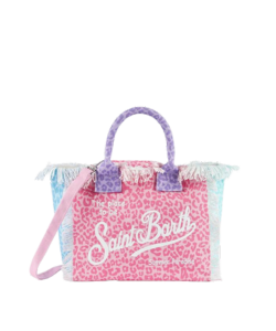 Borsa Colette in tela di cotone pastello animalier