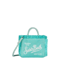 Borsa Mini Vanity Straw verde acqua