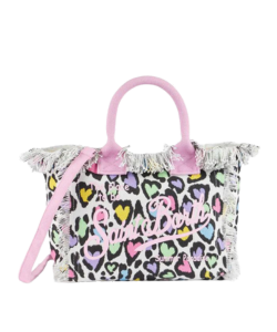 Borsa Colette in tela di cotone dal cuore animalier