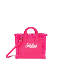 Borsa Mini Vanity in spugna fucsia goffrata