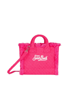 Borsa Mini Vanity in spugna fucsia goffrata