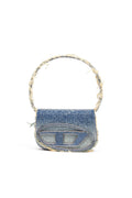 1DR-Iconica borsa a spalla in denim e cristalli