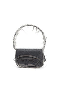 1DR-Iconica borsa a spalla in denim e cristalli