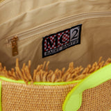 Borsa Colette in paglia con ricamo