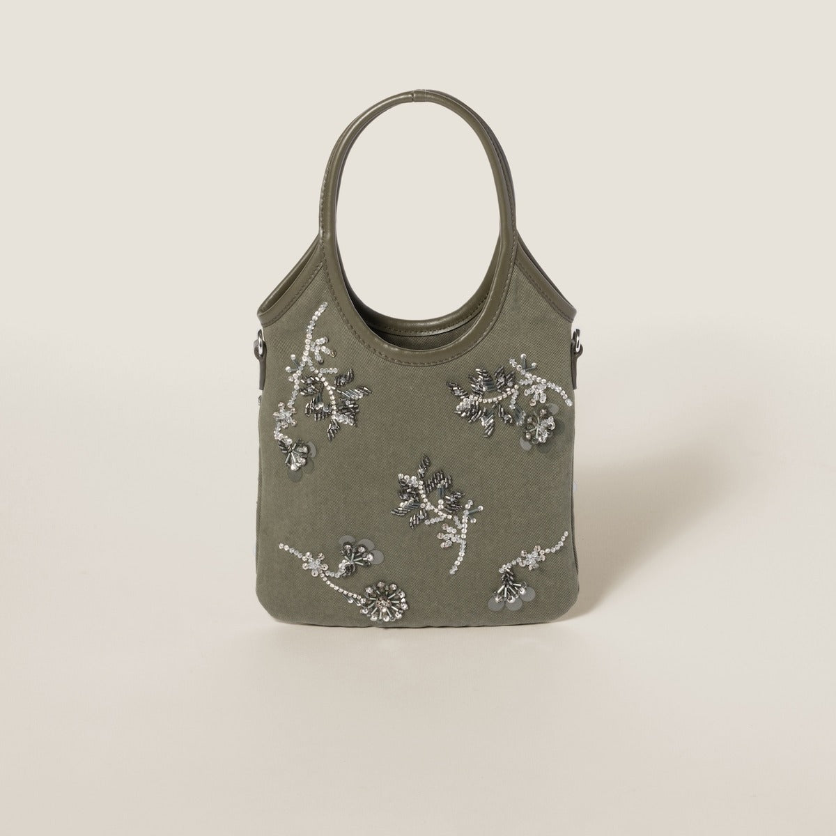 Borsa IVY in gabardine con ricami