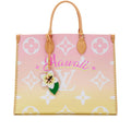 Louis Vuitton Light Pink and Yellow Giant Monogram Canvas and Raffia By the Pool Hawaii OnTheGo GM Gold Hardware, 2021