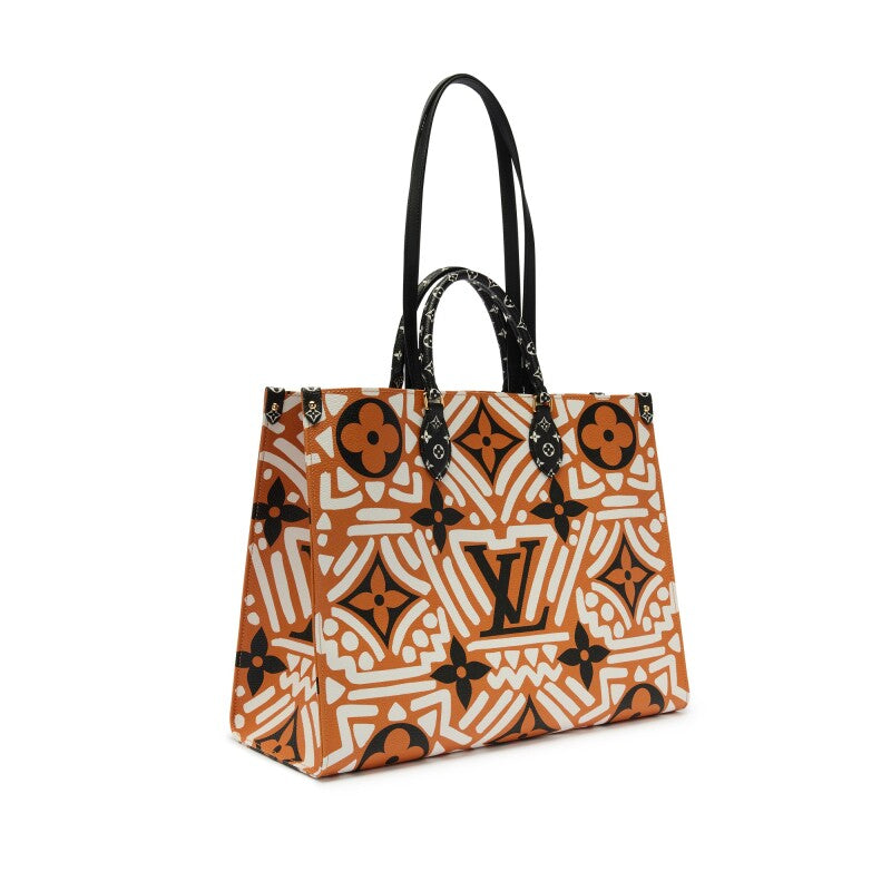 Louis Vuitton Caramel, Black, and White Giant Monogram Crafty Coated Canvas OnTheGo GM Gold Hardware, 2020