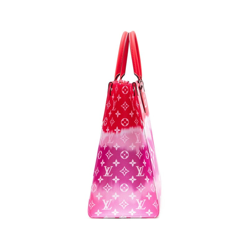 Louis Vuitton Red Tie-Dye Giant Monogram Escale Coated Canvas OnTheGo GM Silver Hardware, 2020