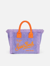 Borsa Colette in spugna viola con logo Saint Barth